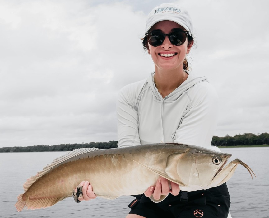 The area is protected and full of arapaima of all sizes, weighing anywhere from 20 to 400 lbs. Anglers can also target other species such as the tenacious arowana and tambaquis.